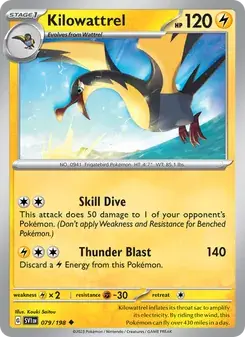 Kilowattrel 079/198 Scarlet & Violet Pokémon card