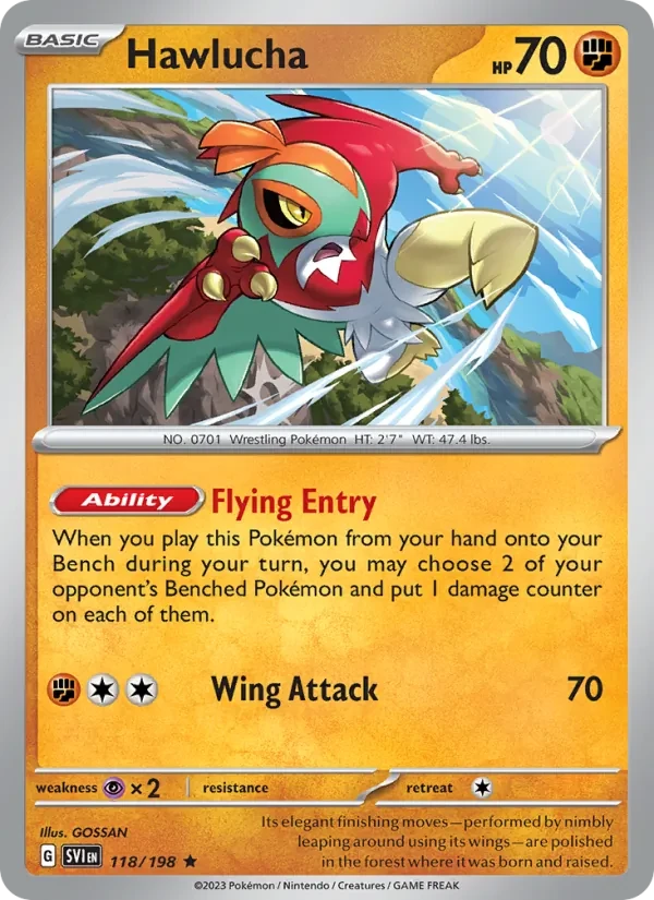 Hawlucha 118/198 Scarlet & Violet Pokémon card