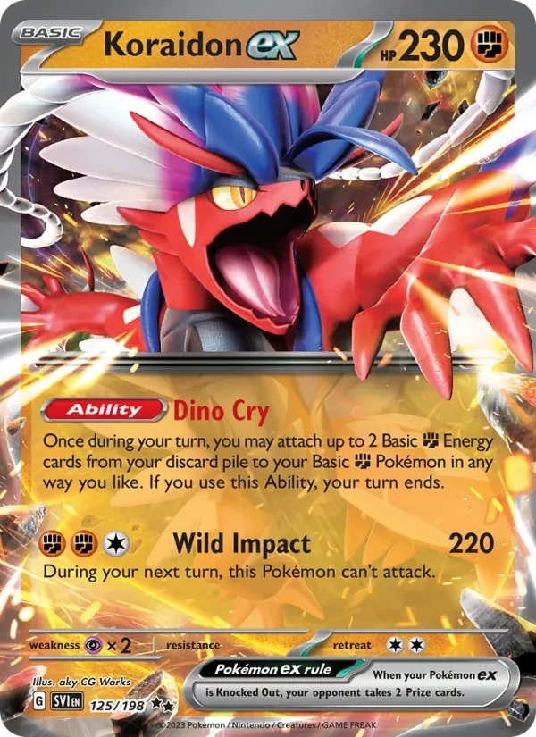 Koraidon ex 125/198 Scarlet & Violet Pokémon card