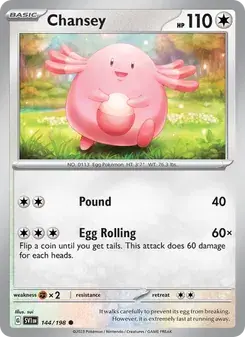 Chansey 144/198 Scarlet & Violet Pokémon card