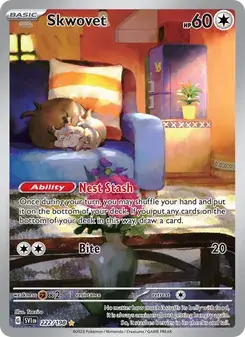 Skwovet 222/198 Scarlet & Violet Pokémon card