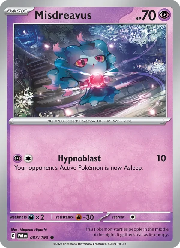 Misdreavus 087/193 Paldea Evolved Pokémon card