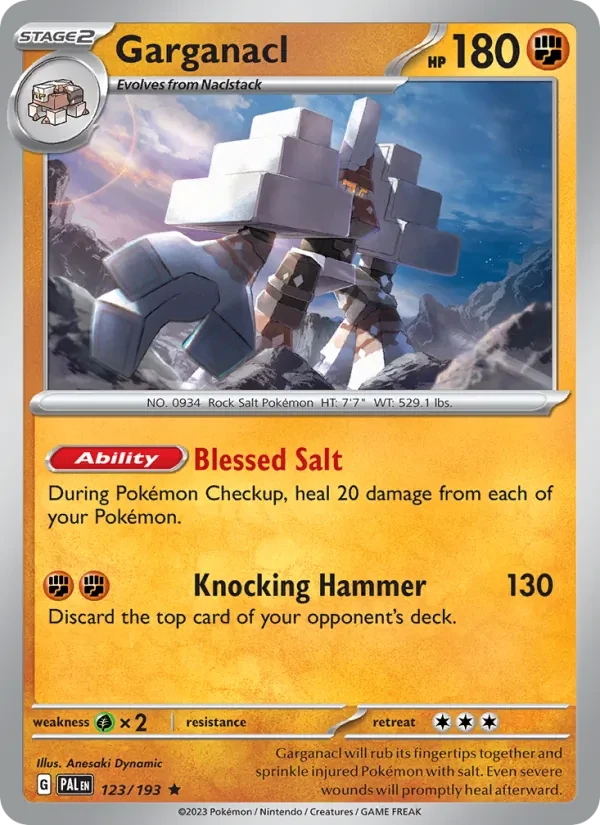 Garganacl 123/193 Paldea Evolved Pokémon card