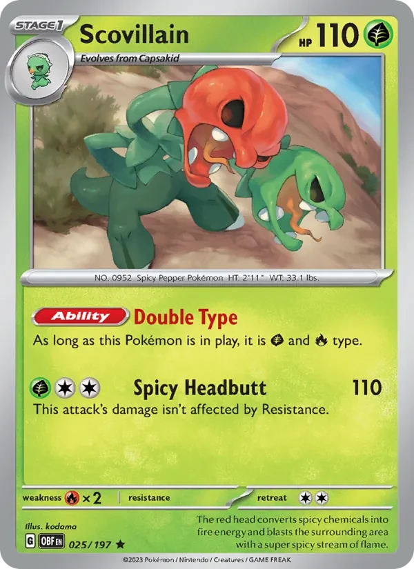 Scovillain 025/197 Obsidian Flames Pokémon card