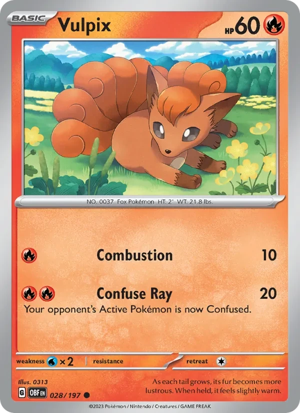 Carta Pokémon Vulpix 028/197 Obsidian Flames