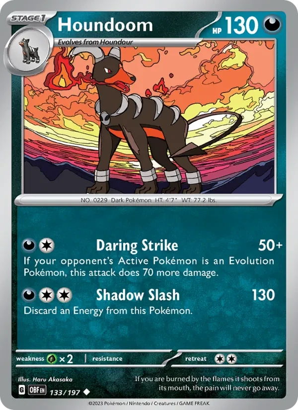 Houndoom 133/197 Obsidian Flames Pokémon card
