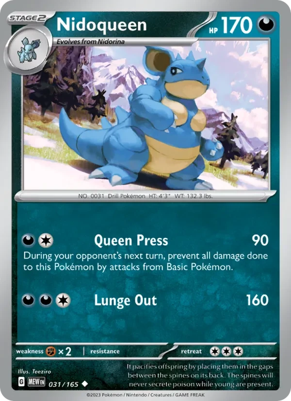 Nidoqueen 031/165 151 Pokémon card