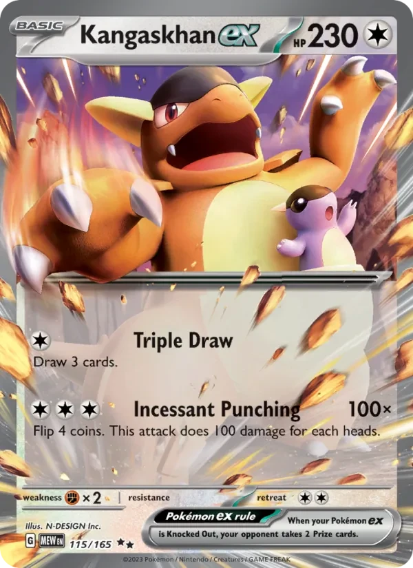 Kangaskhan ex 115/165 151 Pokémon card