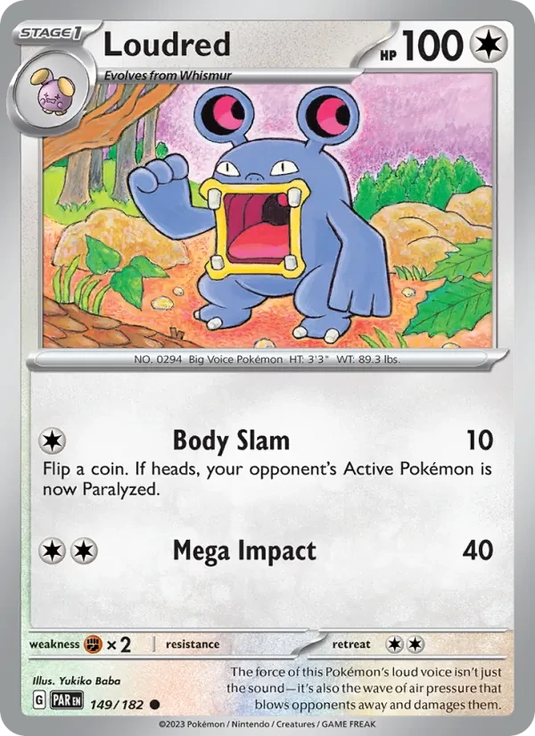 Loudred 149/182 Paradox Rift Pokémon Karte