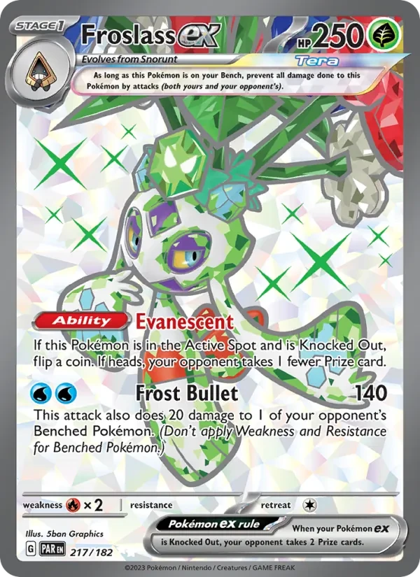 Froslass ex 217/182 Paradox Rift Pokémon card