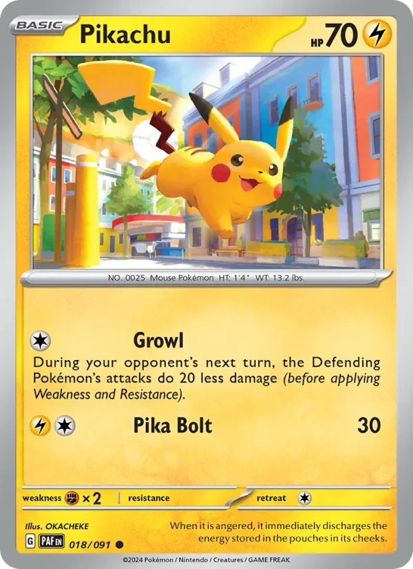 Pikachu 018/91 Paldean Fates Pokémon card