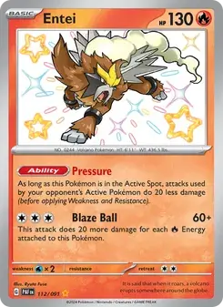 Entei 112/91 Paldean Fates Pokémon card
