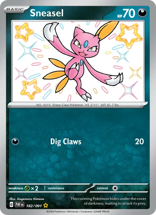 Sneasel 182/91 Paldean Fates Pokémon card