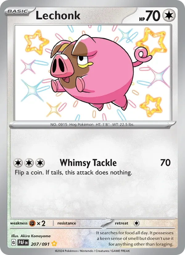 Lechonk 207/91 Paldean Fates Pokémon card