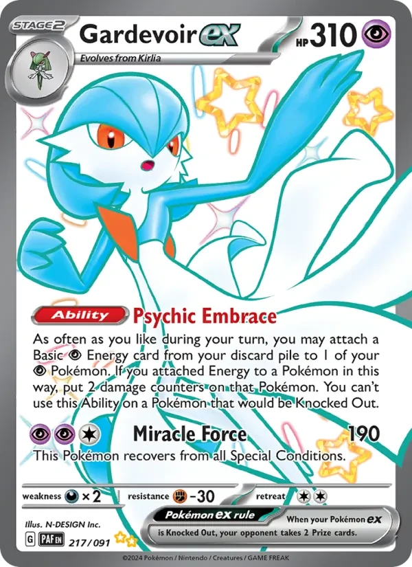 Gardevoir ex 217/91 Paldean Fates Pokémon card