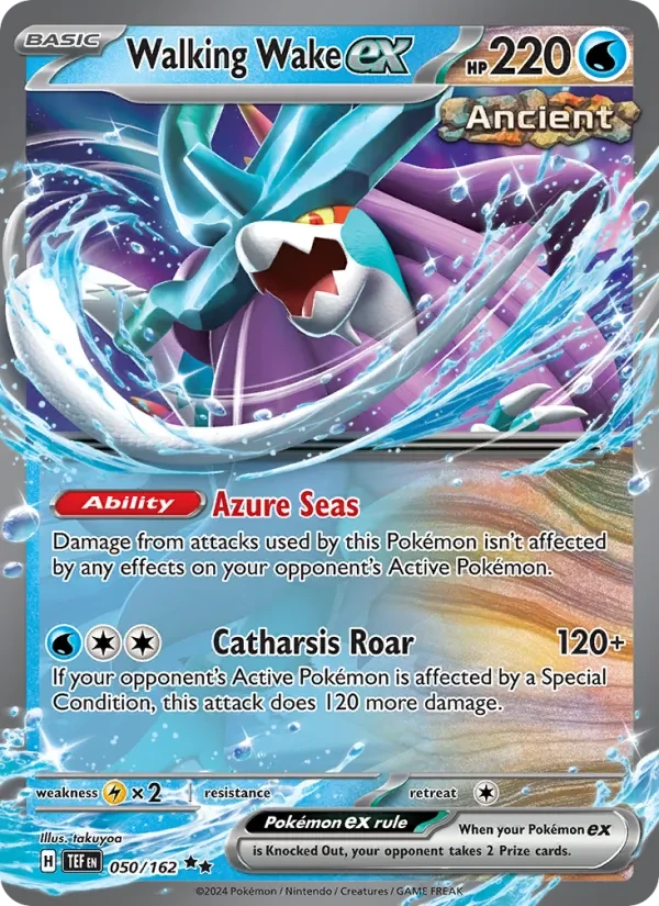Walking Wake ex 050/162 Temporal Forces Pokémon card