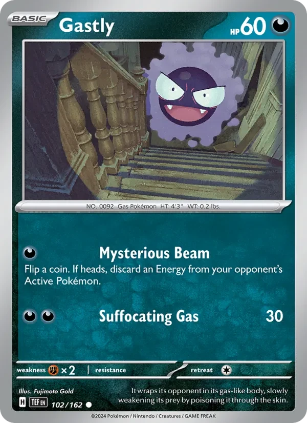 Gastly 102/162 Temporal Forces Pokémon kaart