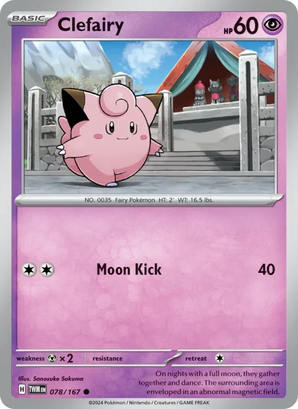 Clefairy 078/167 Twilight Masquerade Pokémon card