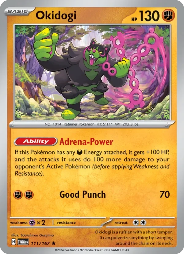Okidogi 111/167 Twilight Masquerade Pokémon card