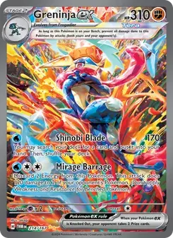 Greninja ex 214/167 Twilight Masquerade Pokémon card