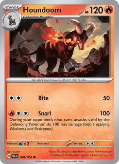 Houndoom 008/64 Shrouded Fable Pokémon card