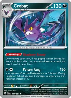 Crobat 029/64 Shrouded Fable Pokémon card