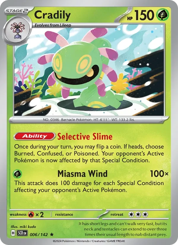 Cradily 006/142 Stellar Crown Pokémon card