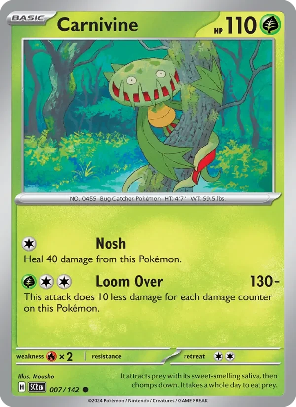 Carnivine 007/142 Stellar Crown Pokémon card