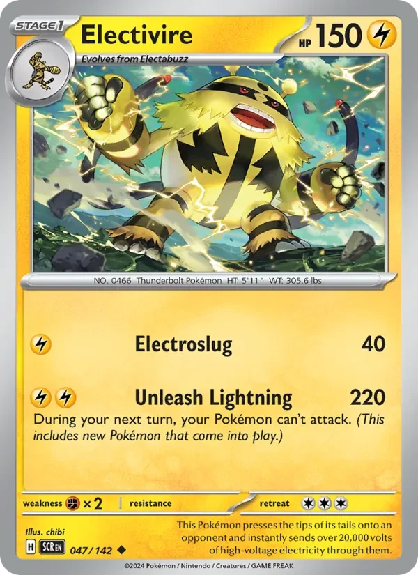 Electivire 047/142 Stellar Crown Pokémon card