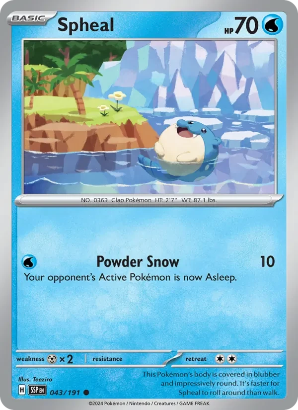 Spheal 043/191 Surging Sparks Pokémon card