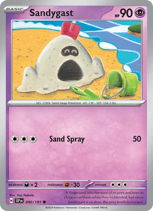 Sandygast 090/191 Surging Sparks Pokémon card