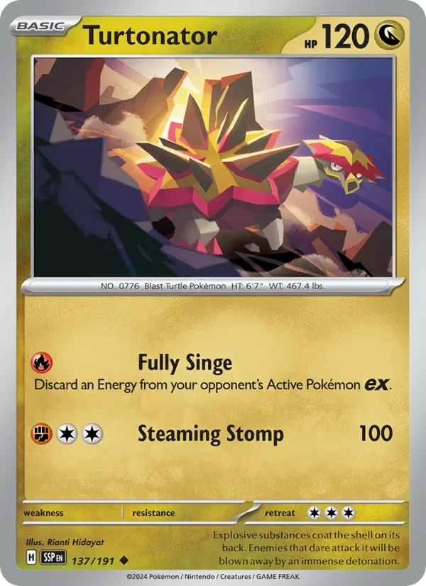 Turtonator 137/191 Surging Sparks Pokémon card