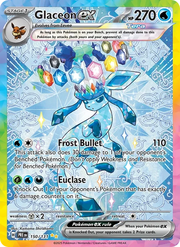 Glaceon ex 150/131 Prismatic Evolutions Pokémon card