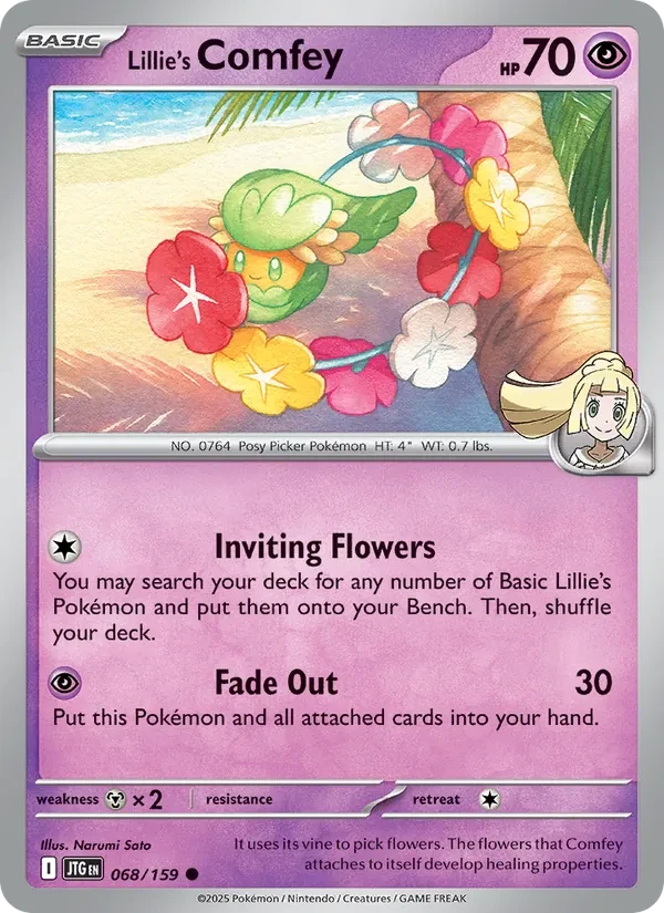 Lillie's Comfey 068/159 Journey Together Pokémon card