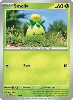 Smoliv 021/182 Destined Rivals Pokémon card
