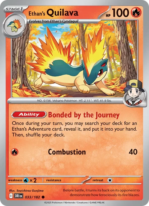 Ethan's Quilava 033/182 Destined Rivals Pokémon card