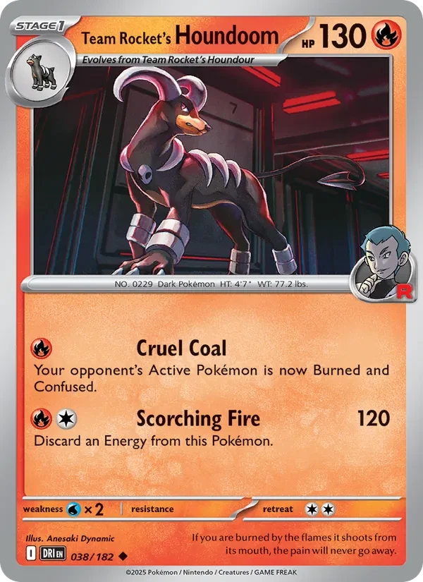 Team Rocket's Houndoom 038/182 Destined Rivals Pokémon card