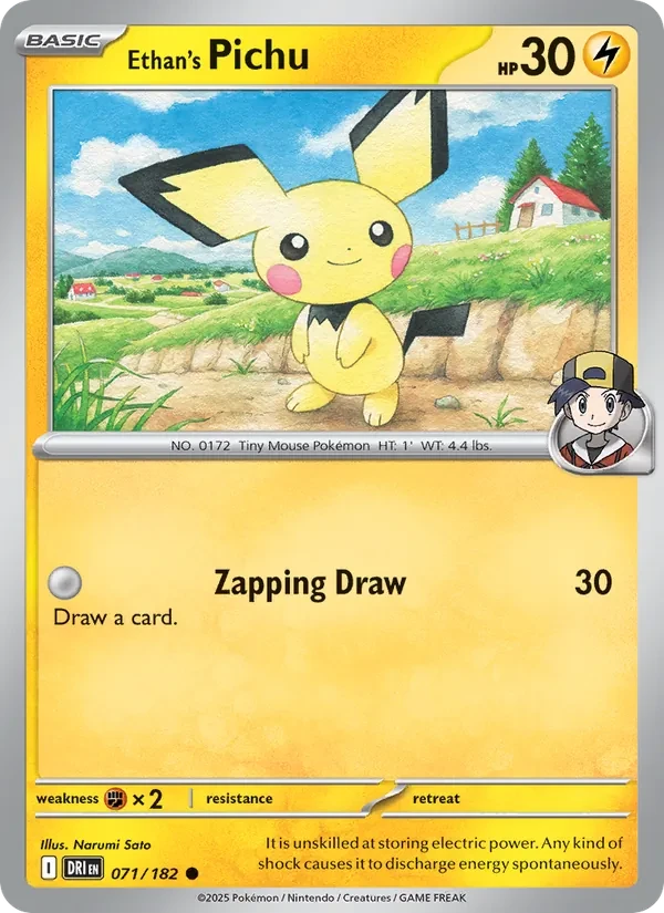 Ethan's Pichu 071/182 Destined Rivals Pokémon card