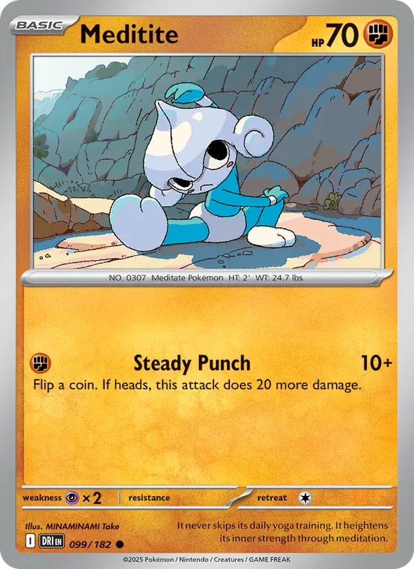 Meditite 099/182 Destined Rivals Pokémon card