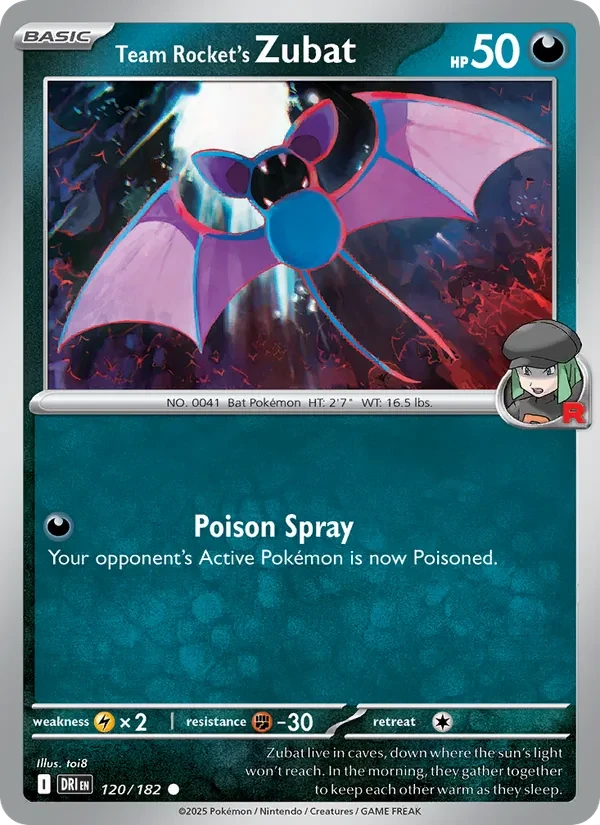 Team Rocket's Zubat 120/182 Destined Rivals Pokémon Karte
