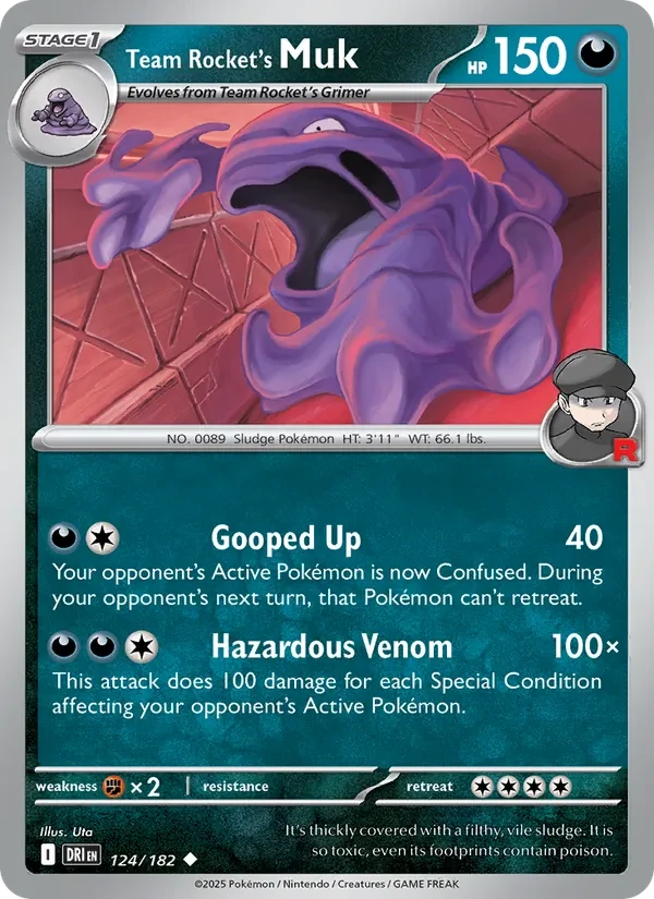 Team Rocket's Muk 124/182 Destined Rivals Pokémon Karte