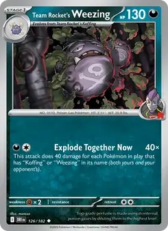 Team Rocket's Weezing 126/182 Destined Rivals Pokémon card
