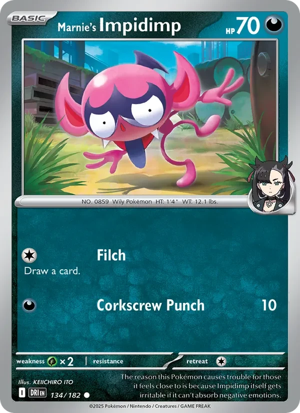 Marnie's Impidimp 134/182 Destined Rivals Pokémon Karte