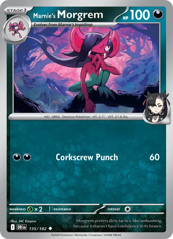 Marnie's Morgrem 135/182 Destined Rivals Pokémon card