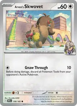 Arven's Skwovet 158/182 Destined Rivals Pokémon card