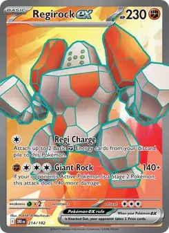 Regirock ex 214/182 Destined Rivals Pokémon card