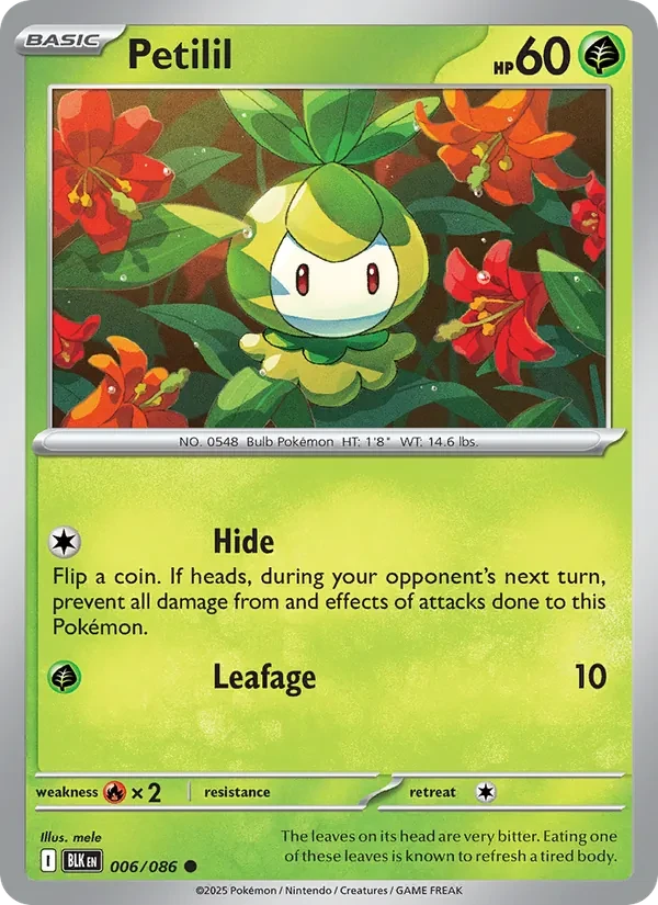 Petilil 006/86 Black Bolt Pokémon card