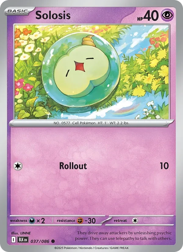 Solosis 037/86 Black Bolt Pokémon card
