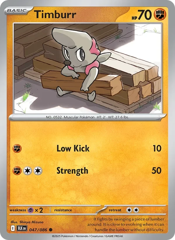 Timburr 047/86 Black Bolt Pokémon card