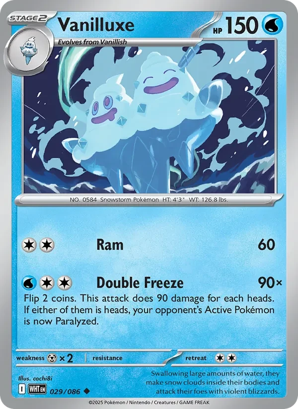 Vanilluxe 029/86 White Flare Pokémon card